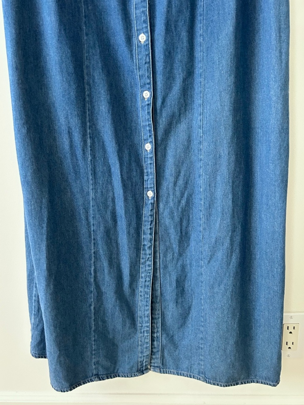 Cherokee 100% Cotton Denim Button Up Maxi Dress - Picture 5 of 13